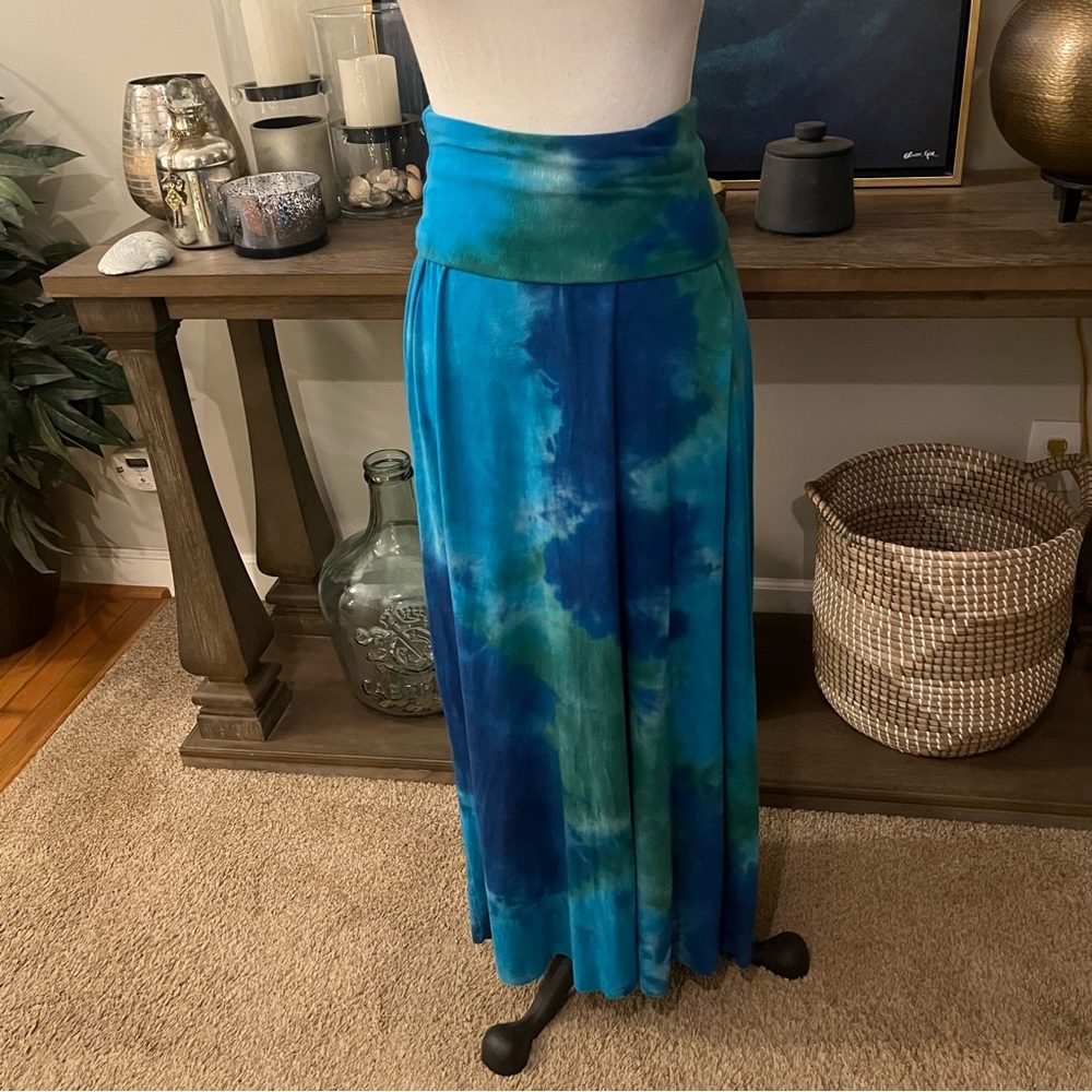 Lucky Brand Blue Tie-Dye Strapless Maxi Dress Convertible Skirt XS S - Picture 3 of 5